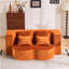 Boneless Large Modern Floor Sofa With Plush Fabric And High-Density Foam, Includes 4 Pillows, No Assembly Needed.