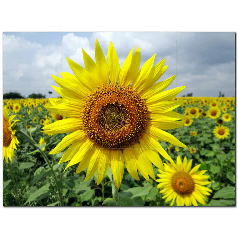 Décoration murale fleurs en céramique satinée 4,25 po x 4,25 po
