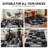 Abstract Grid Black/Gray Minimal Indoor Woven Area Rug-1612320255