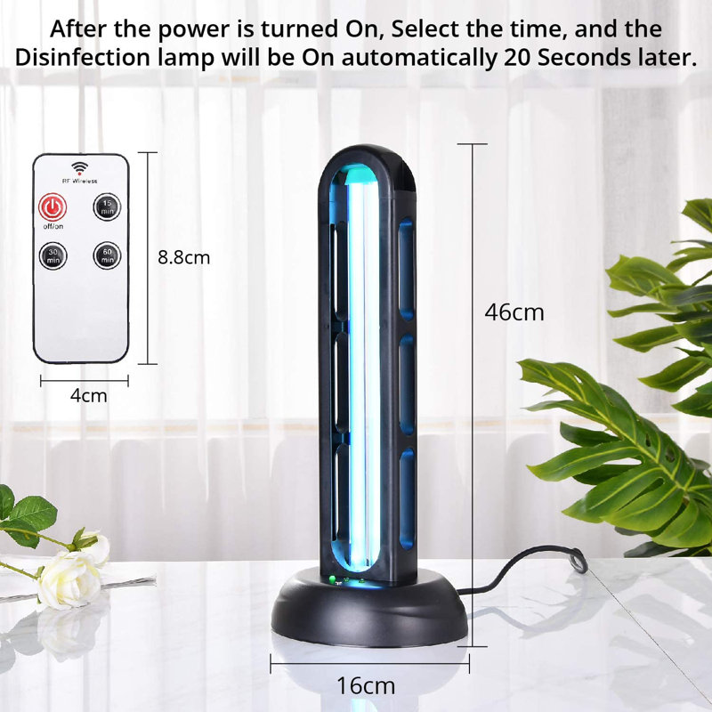 WBM Smart UV Light Sanitizer, UVC Disinfection Blue Lamp,40W Remote Control Ultraviolet Ozone 1 Pc