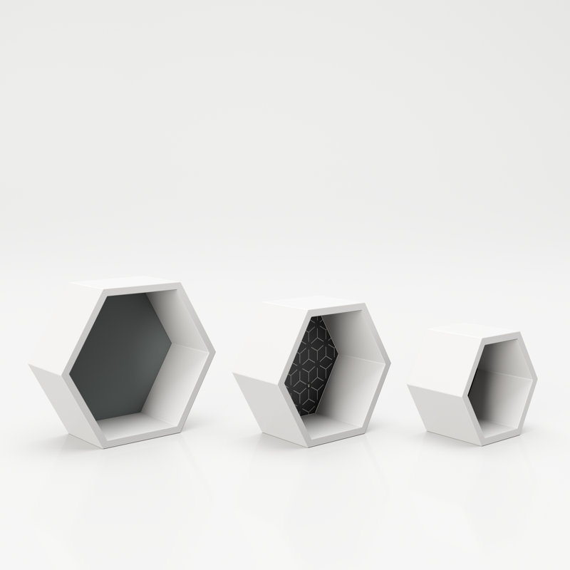 Tailor 3 Piece Hexagon Floating Shelf