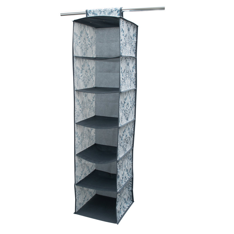 Laura Ashley Blue 6-Shelf Hanging Closet Organizer
