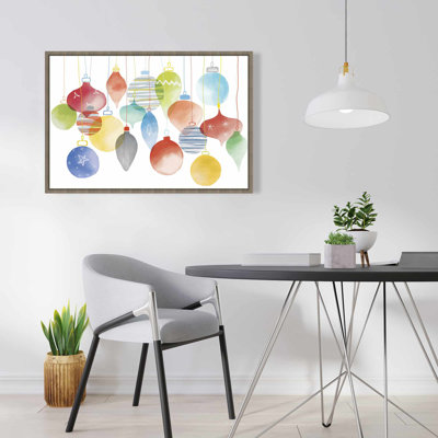 Toile boules de Noël | Art mural bleu pour cuisine