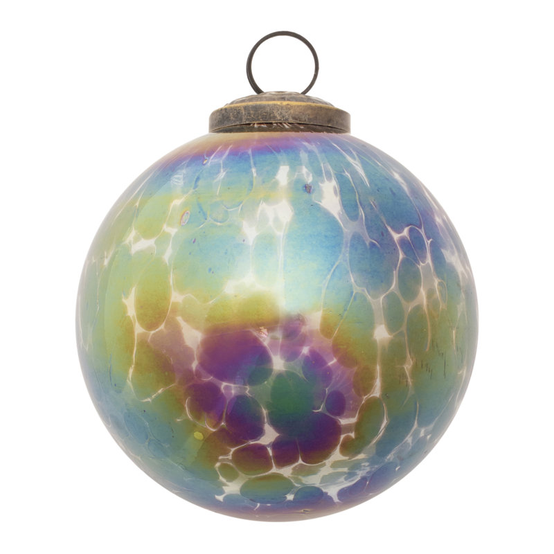 Ornement boule de verre irisé