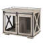 Cage pour chien avec loquet en métal et cloison interne réglable, cloison amovible à porte coulissante gris-908339785