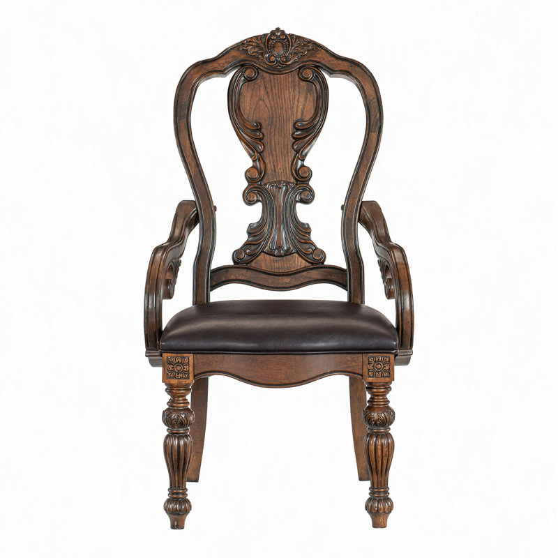 Ensemble de fauteuils de salle à manger avec siège rembourré en similicuir 2 pièces