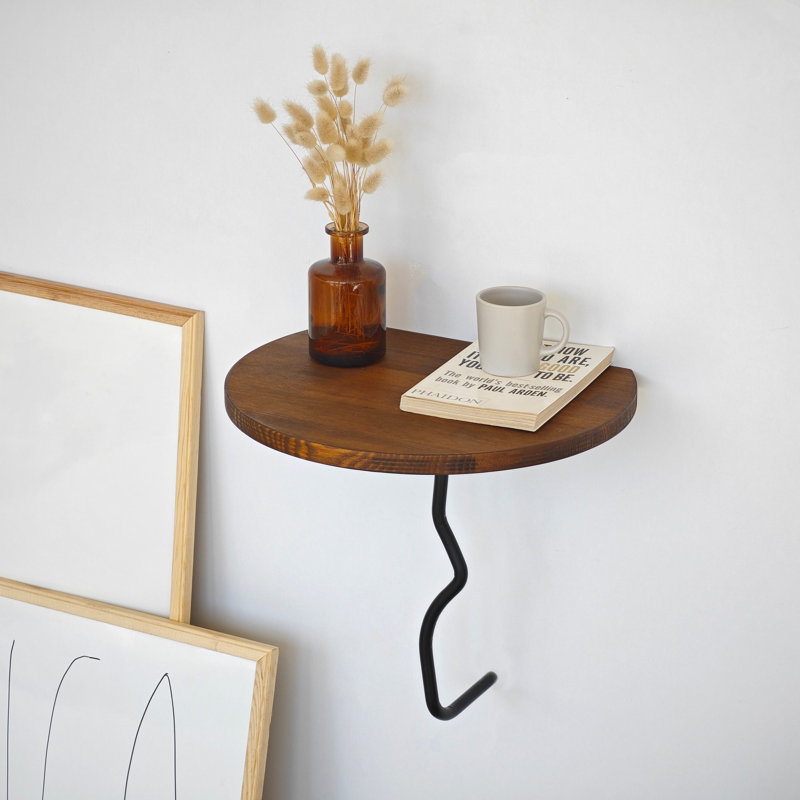 Colesen Modern Wall Shelf, 13.8 x 13.8 inches, Chesnut & Black | 100% Pine Wood with 100% Metal Frame | Industrial Design, Perfect for Home Decor & Storage Solutions | Stylish & Durable for Any Room