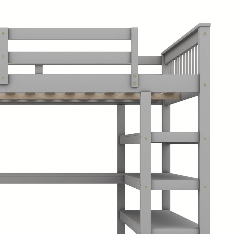 Hawwah Kids Full Loft Bed, Grey