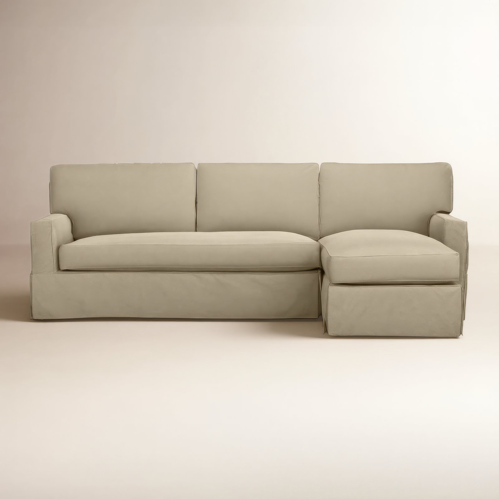 Taylor Chaise Sectional, Right Hand Facing, Classic Bleach White Twill
