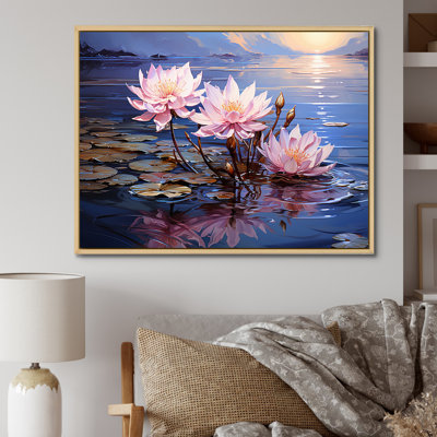 Impression sur toile encadrée «Riverside Blooms fleurs sur rivière II»