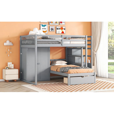 Bunk Bed with Wardrobe, Drawers