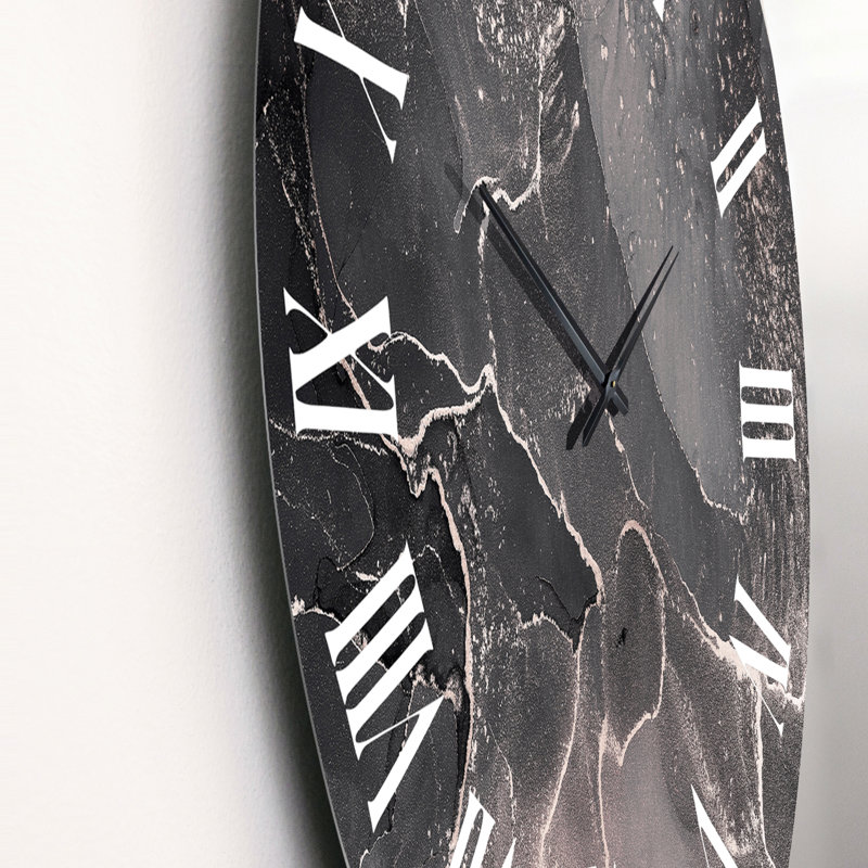 Abstrait abstrait nuages gris translucides - horloge murale moderne, Moyen