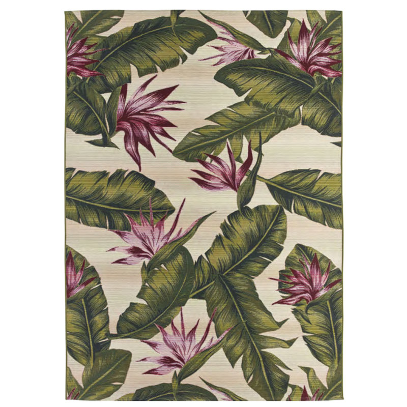 Keysville Floral Hemp Hand Woven Area Rug, Rectangle 200 x 300cm
