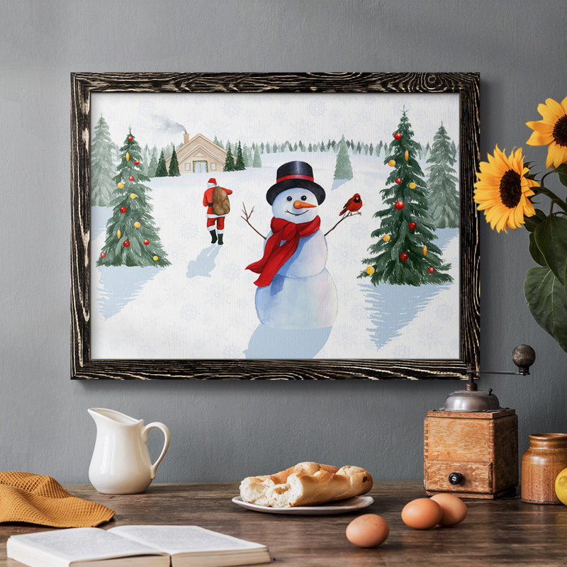 «Santa's Snowmen Collection A», peinture sur toile encadrée, Noir, H 28 po x l 42 po x P 1,5 po