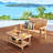 2-Piece Wood Patio Conversation Set With Bench And Slatted Coffee Table