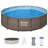Bestway Power Steel Round Above Ground Outdoor Swimming Pool Set with Filter Pump and Cover-94909618-94909617