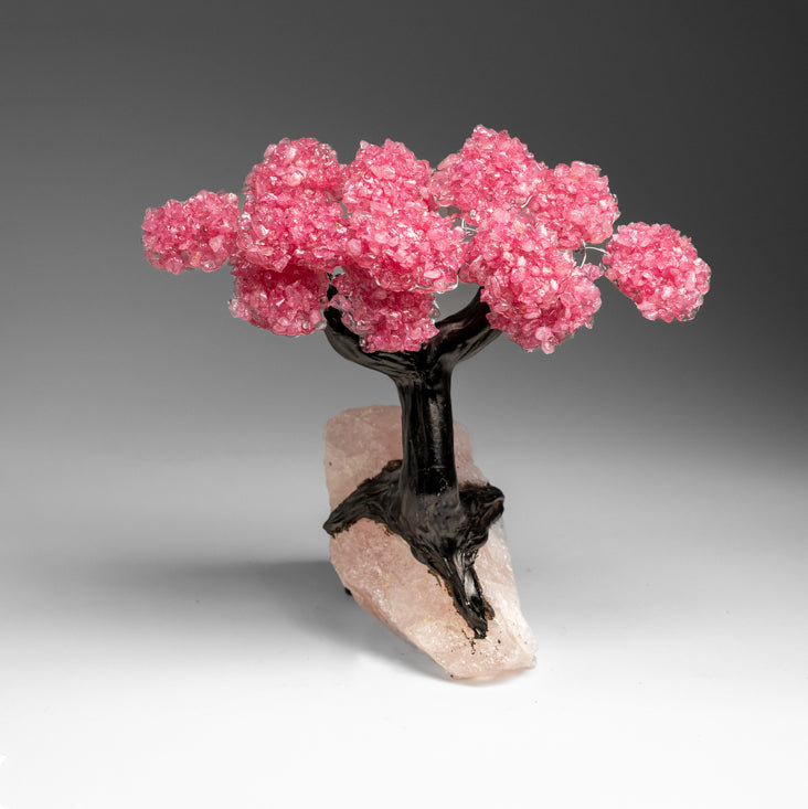 Custom - Genuine Rose Quartz Clustered Gemstone Tree On Rose Quartz Matrix (Unconditional Love Tree)