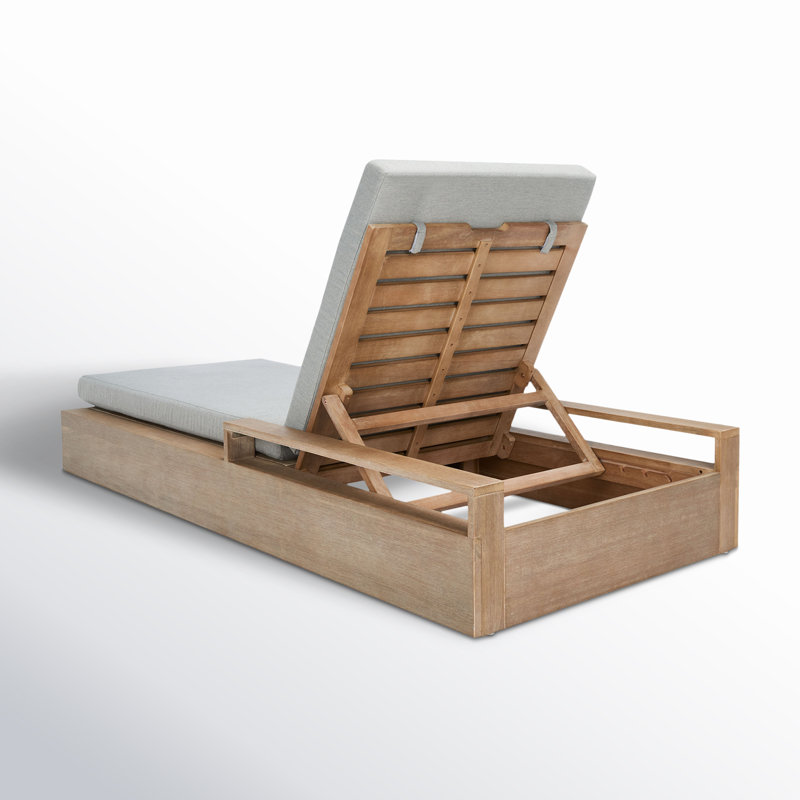 LANAI WOOD CHAISE LOUNGE CHAIR, Gray