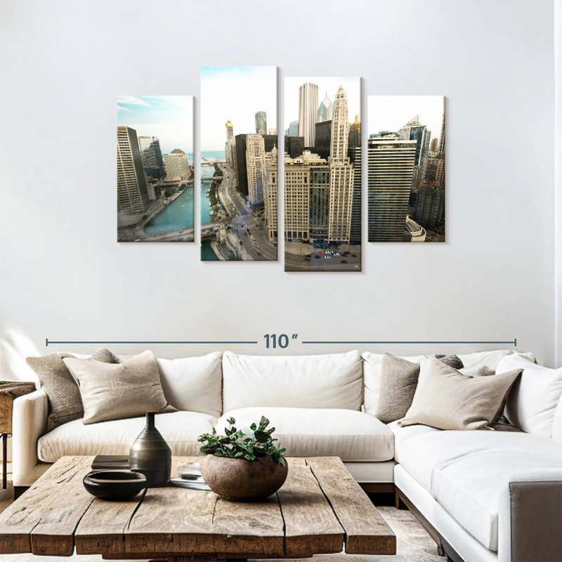 Vue sur l'horizon de Sirci Chicago, H 48 po x l 75 po
