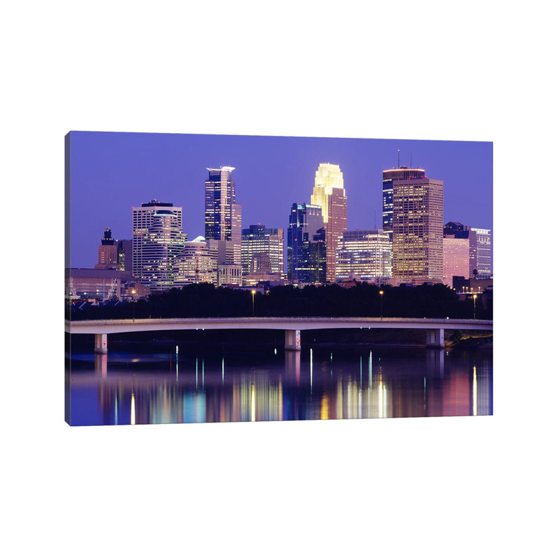 Minneapolis MN - Wrapped Canvas Print, 30.48 cm H x 45.72 cm W