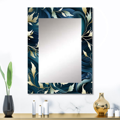 White And Blue Chrysanthemum Zen Tranquillity - Floral Mirror Wall Decor