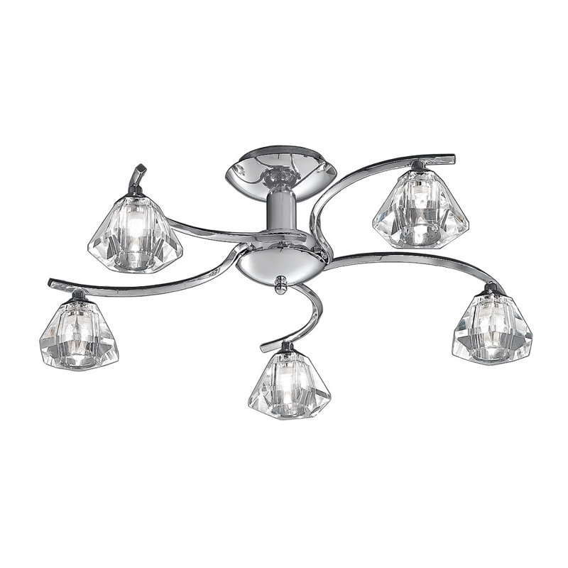 Tipton Glass Semi Flush Mount, Chrome