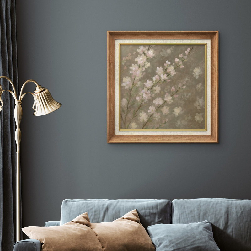 Art mural encadré de qualité supérieure - reproduction de fleurs rétro pour décor de chambre à coucher - 26 po x 36 po