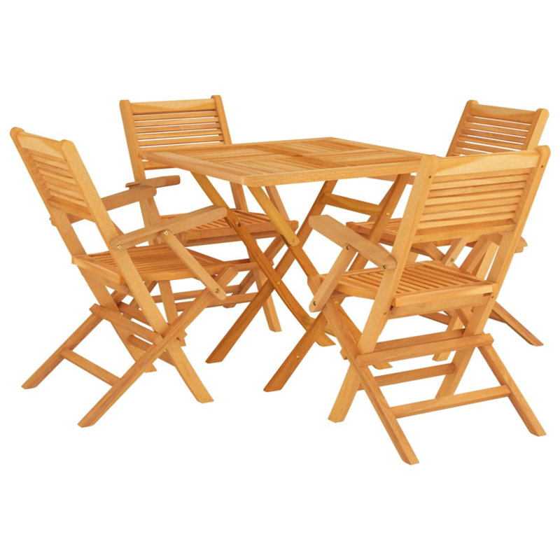 Ensemble de salle à manger de jardin en teck naturel