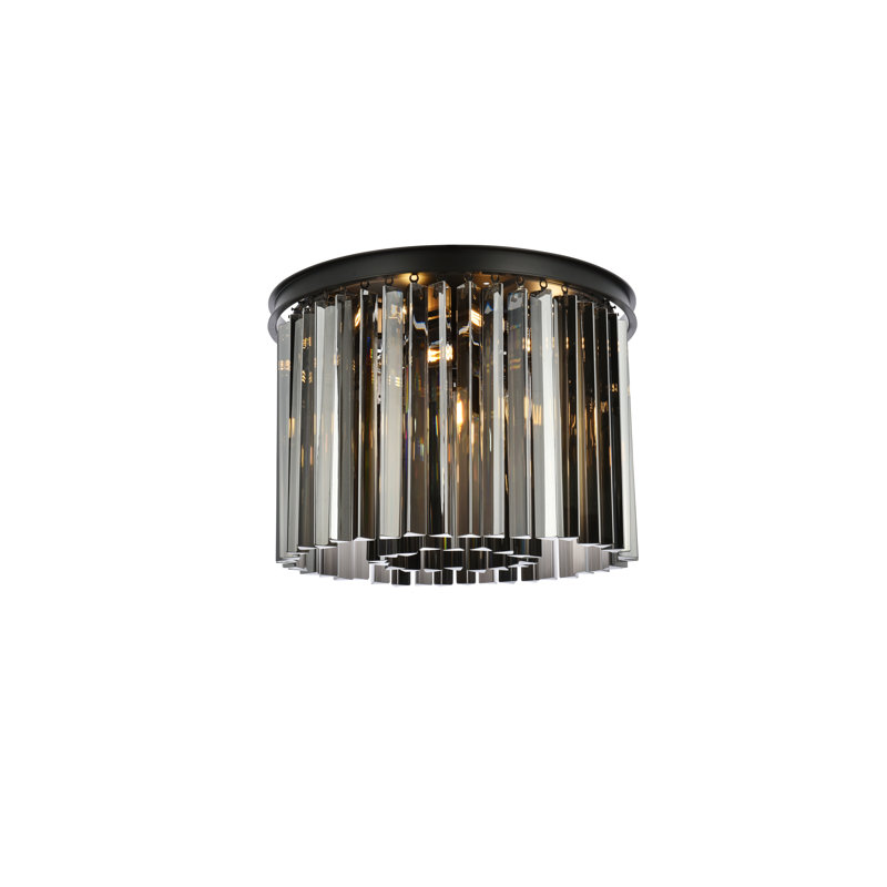 Yazmin Flush Mount, Mocha Brown, Silver Shade (Grey)