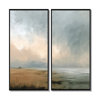 Alonsa - Coastal Canvas Art, Green Coastal Wall Art 2 Piece