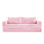 Canapé-lit futon convertible avec assise profonde et coussins en velours côtelé nuageux