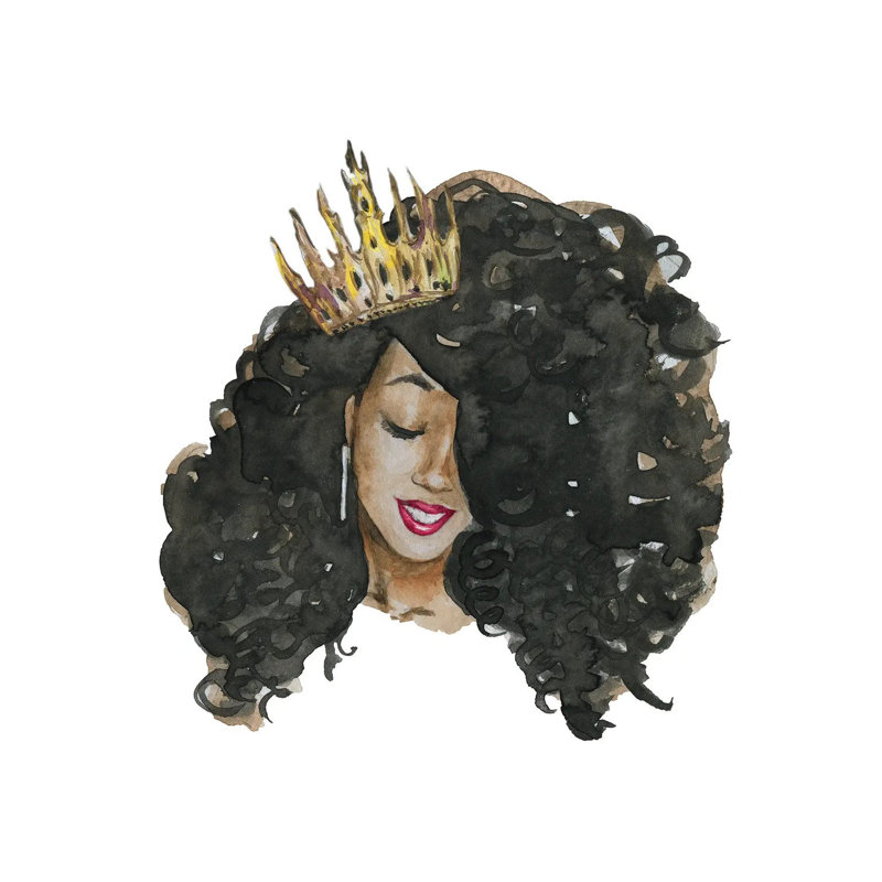 Afro Qween II by Ephrazy Graphics - Wrapped Canvas Print, 66.04 cm H x 66.04 cm W x 3.175 cm D