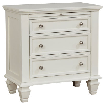 Sandy Beach 3-Drawer Nightstand Black