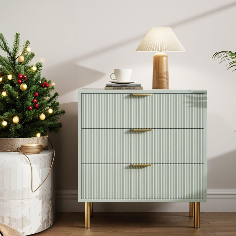 71.1cm W 3 - Drawer Chest of Drawers, Green