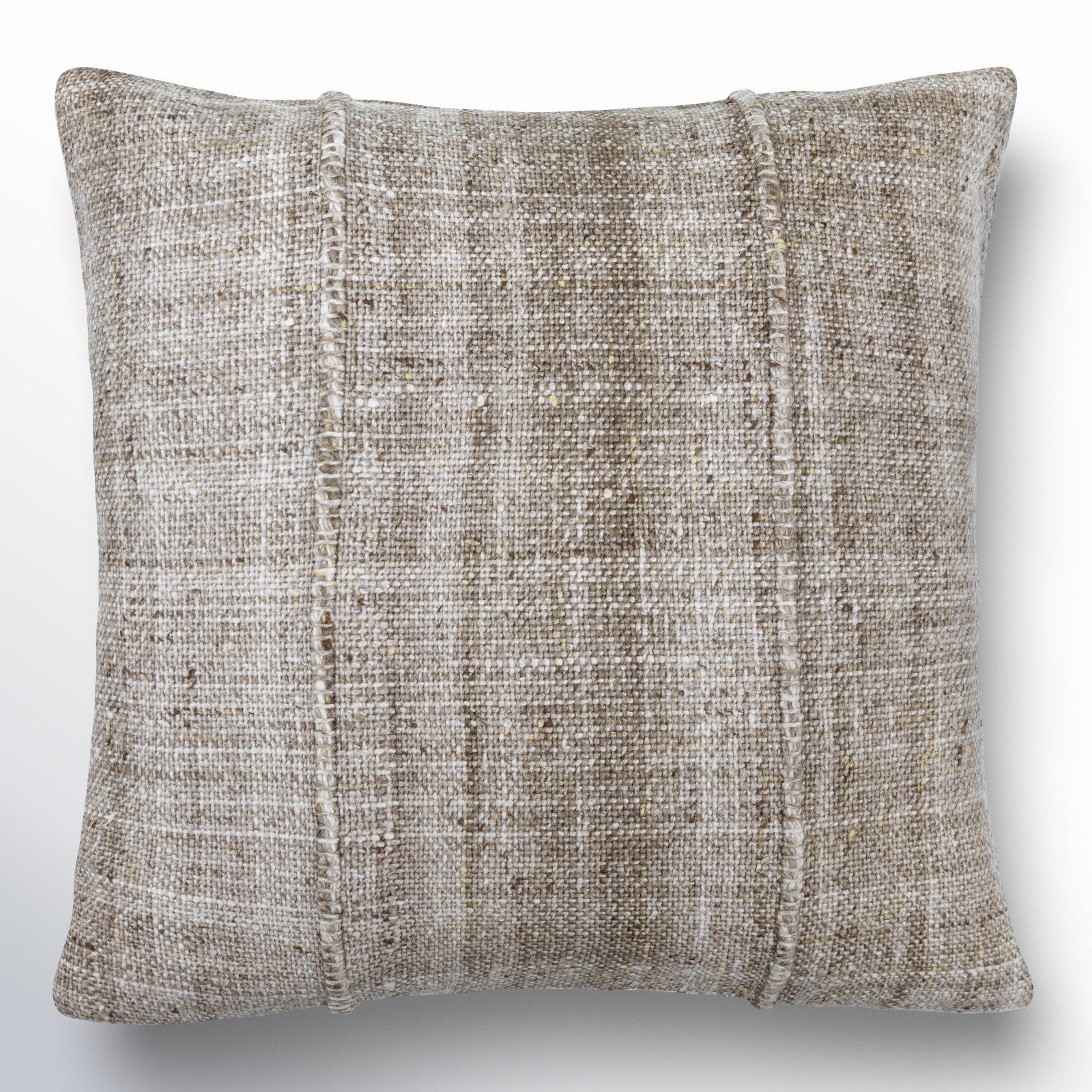 Zeppelin Recycled PET Yarn Throw Pillow, 18"H x 18"W, Polyester/Polyfill, Khaki