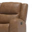 Fauteuil inclinable manuel Leos, accoudoir contour, structure en bois, cuir brun