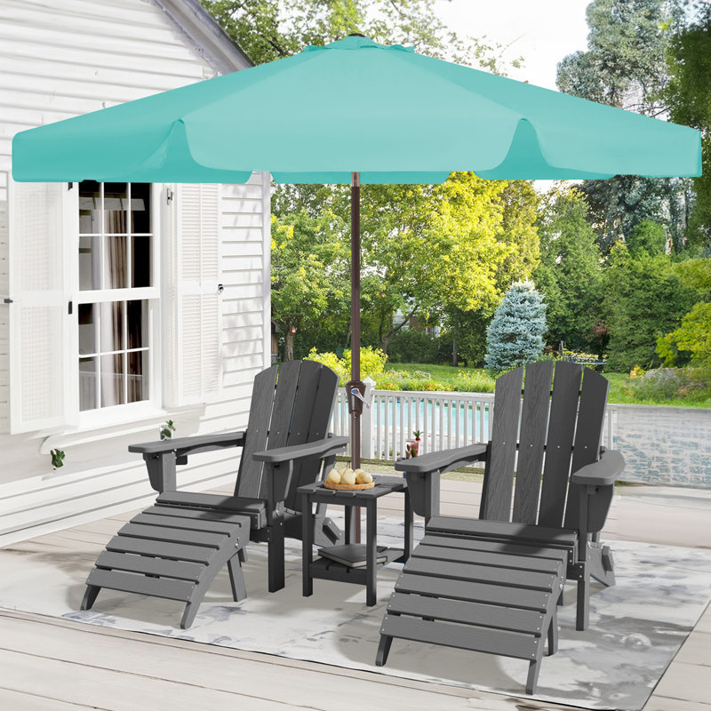 Parasol de marché pour l'extérieur, H 100 po x l 120 po x P 120 po, Bleu paon