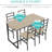 Dristi 4 - Person Double Pedestal Base Dining Set-485459263-485459202-485459201