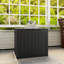 Outsunny 97L Plastic Garden Storage Box with Handles Waterproof Black