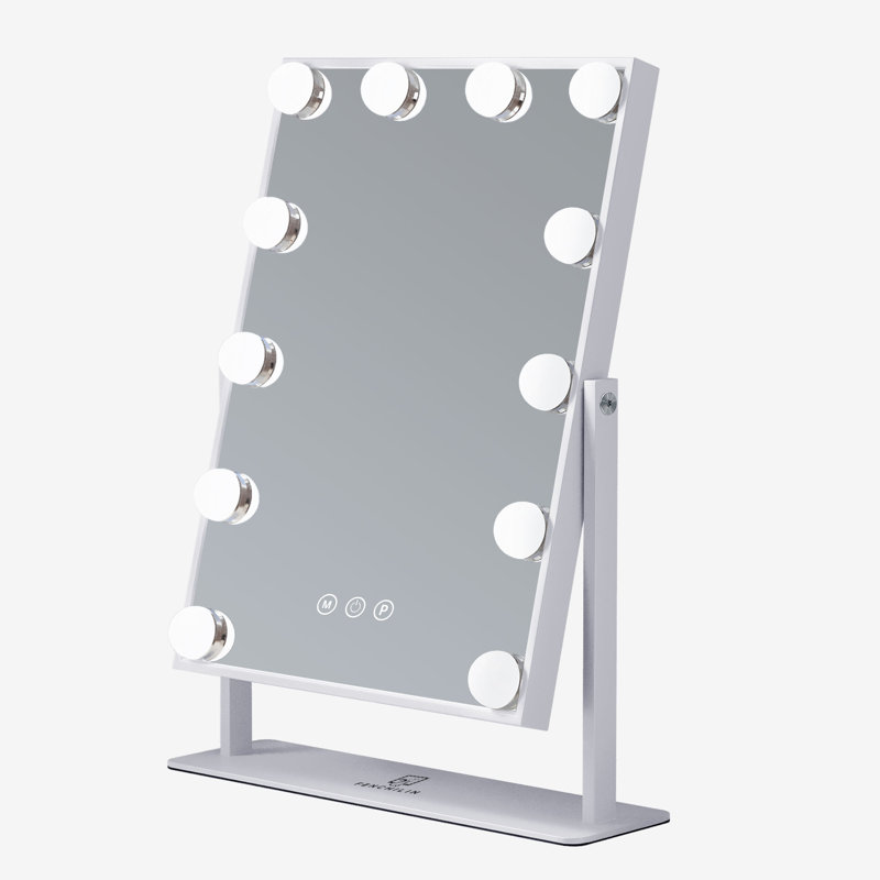 Rectangle LED Metal Mirror, White