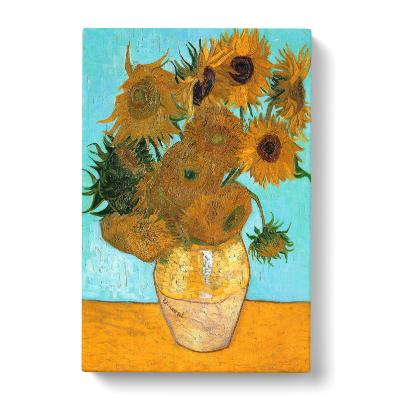 Twelve Sunflowers by Vincent Van Gogh - Wrapped Canvas Painting, 50cm H x 35cm W x 3cm D