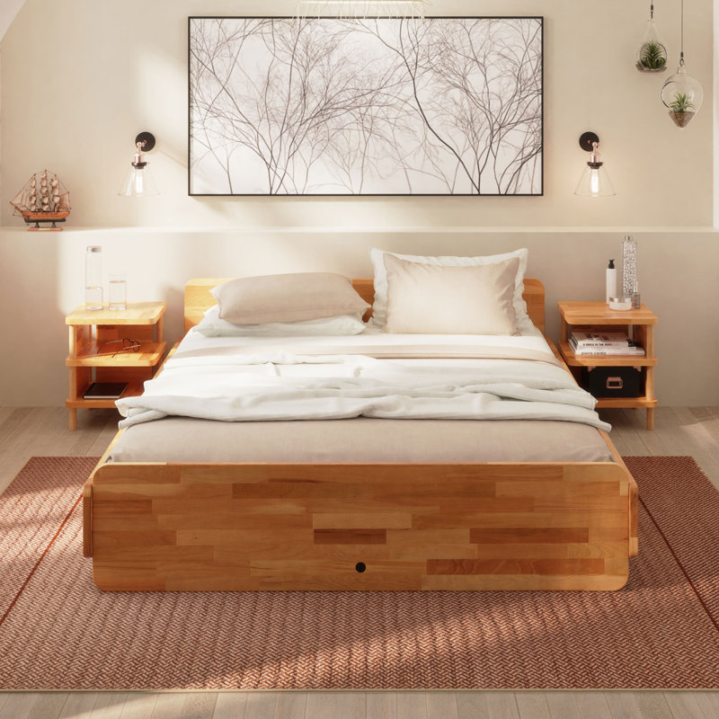 Table de chevet en bois de hêtre massif Pasific
