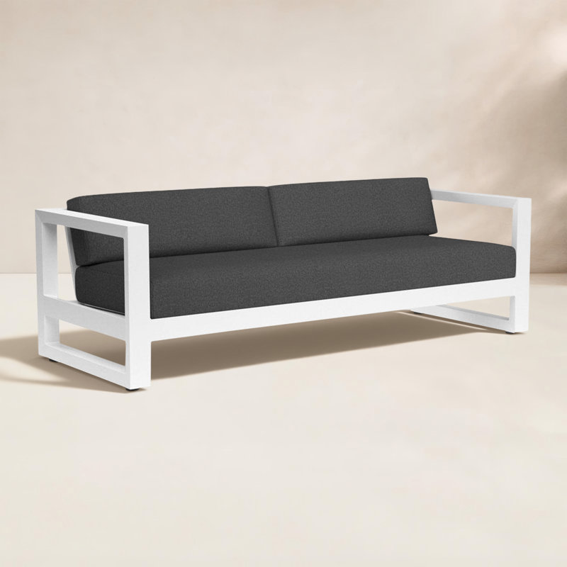Canapé d'extérieur Camela avec coussins Sunbrella, Tissage uni Sunbrella® Spectrum carbone