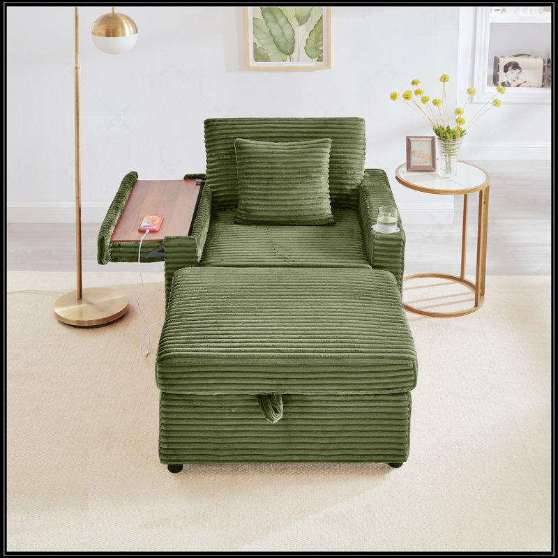 Canapé confortable moelleux en velours côtelé, Vert