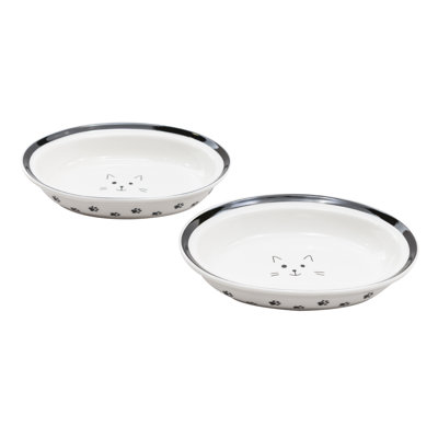 Ensemble de 2 bols à chat ovales