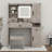 Makeup Vanity Desk With Sliding Mirror And Lights, Glass Top Vanity Set With Charging Station & 4 Drawers & 2 Cabinets-567016120