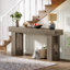Console 63 pouces en bois naturel avec plateau spacieux, idéale pour les intérieurs modernes et rustiques-559874275-559874273