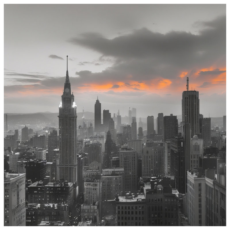 New York City Skyline, rideaux transparents et occultants - 1 panneau, 50 po x 80 po - 1 panneau, Transparent