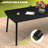 8 - Person Aluminum Outdoor Dining Set with Umbrella Hole, Stacking Armless and Armed Chairs-1636490465