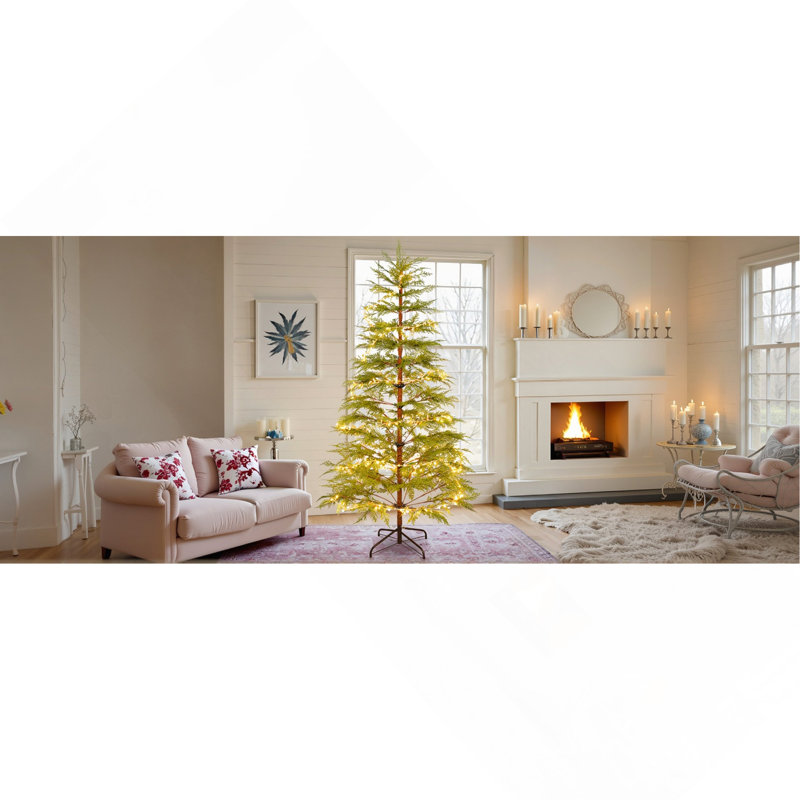 Arbre de Noël artificiel complet 6 pi avec lumières DEL et base en métal, arbre complet 612 pointes, décoration de Noël
